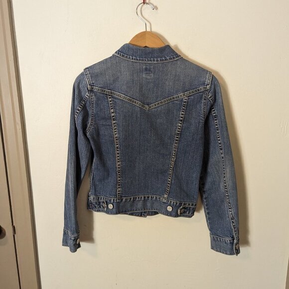 Gap Denim Jacket Blue Jean Classic Trucker Preppy Crop Boxy - Picture 3 of 6